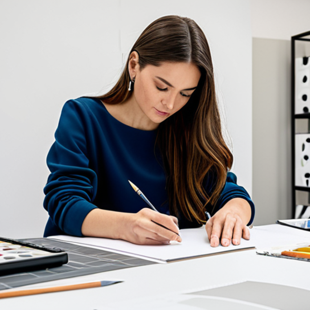 Fashion Designer at Work**

"A professional fashion designer, fully clothed in stylish, modest attire, sketching designs at a bright, modern studio in Milan. Fabric samples and design inspiration boards surround her. Safe for work, appropriate content, perfect anatomy, natural proportions, professional, family-friendly."

**