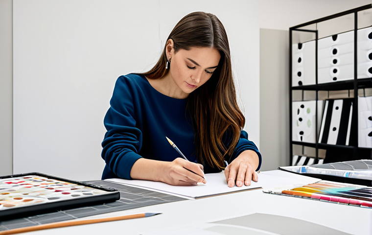 Fashion Designer at Work**
"A professional fashion designer, fully clothed in stylish, modest attire, sketching designs at a bright, modern studio in Milan. Fabric samples and design inspiration boards surround her. Safe for work, appropriate content, perfect anatomy, natural proportions, professional, family-friendly."
**